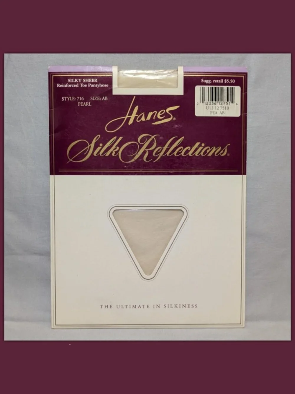 2x Hanes Silk Reflections Size AB - Pearl Reinforced Toe & Grey Mist Control Top